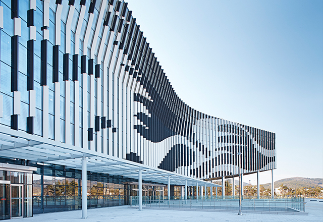 Bright interior of a modern convention center